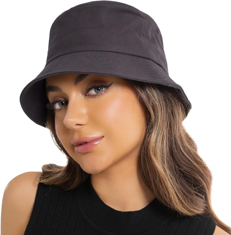 Wheebo Solid Color Bucket Hat for Women Summer Beach Fishmen Hat for Lady Adult Unisex Cotton Cap…… - Image 1